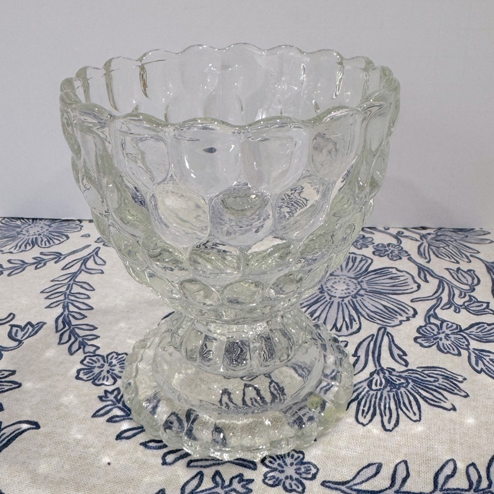 Vintage Avon Elegant Clear Glass Pedestal dish